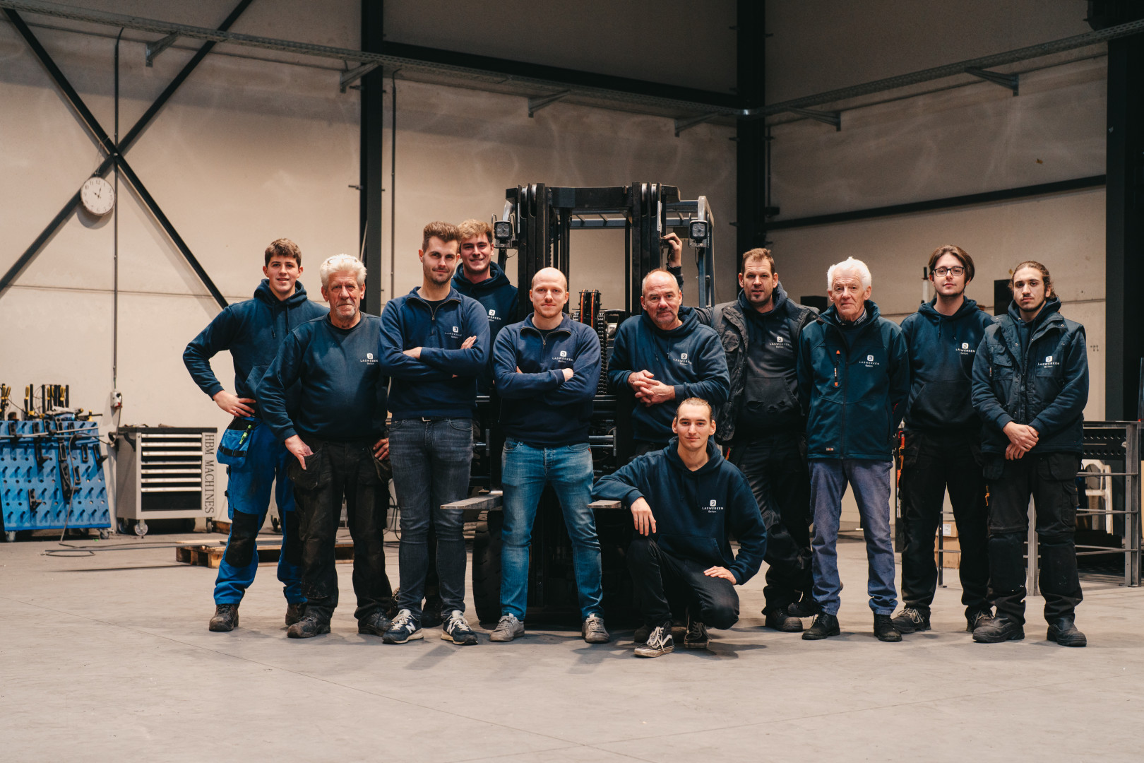 Het team van lassers van Laswerken Bellon